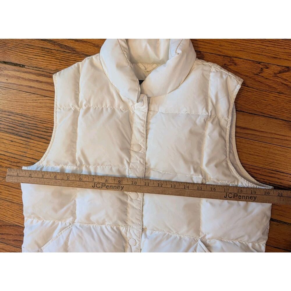 Lands End Down Vest Women's Medium Ivory Jacket - Picture 4 of 6